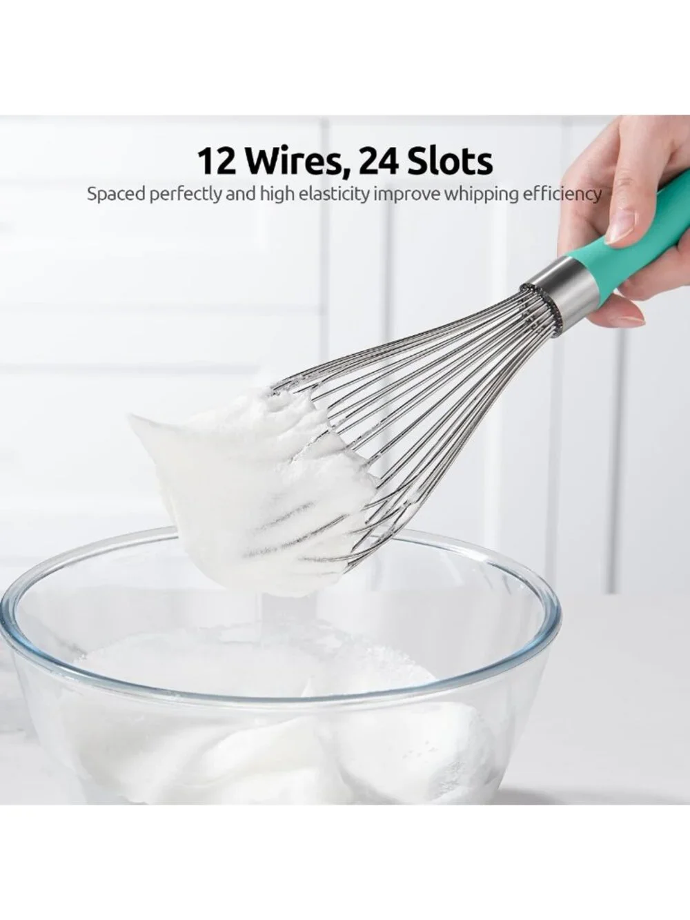 Large Stainless Steel Balloon Whisk - Heavy Duty Egg Beater & Mixing Tool, 12in